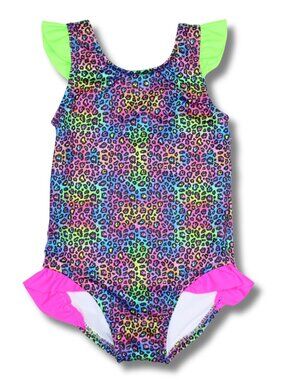 Girls size 8 Animal Print One Piece Swimsuit, New